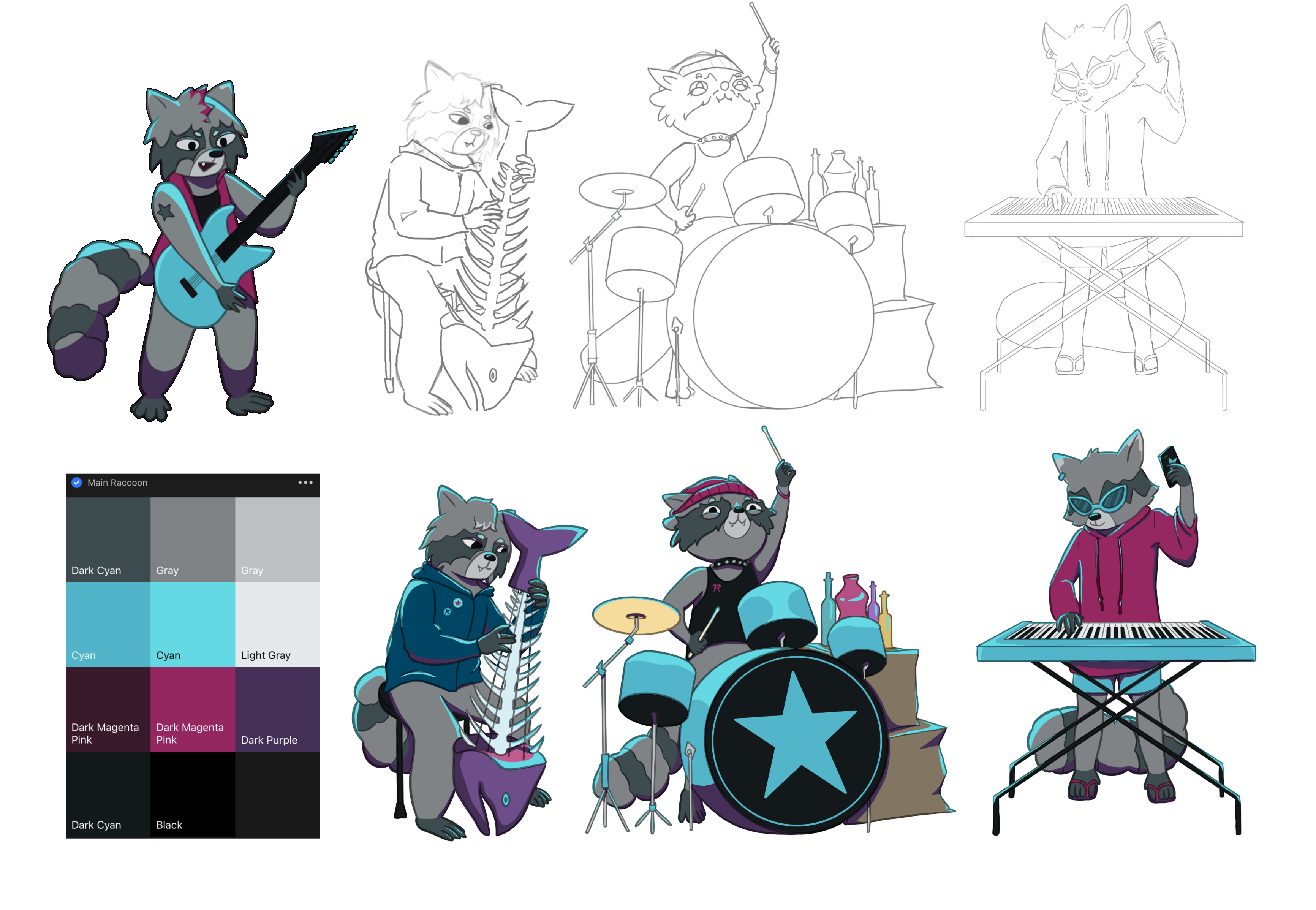 Raccoon band concept art